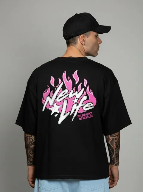 Remera Boxy New Life, vista 1