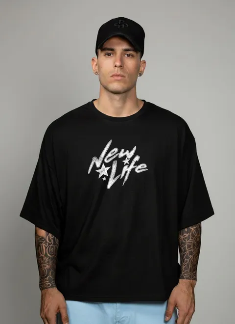 Remera Boxy New Life, vista 2