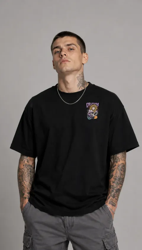 Remera Over Destroy, vista 2