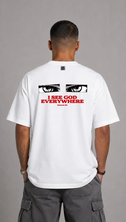 Remera Over I See God, vista 1