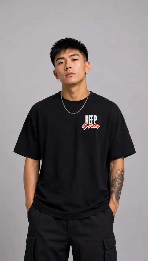 Remera Over Keep Going, vista 2